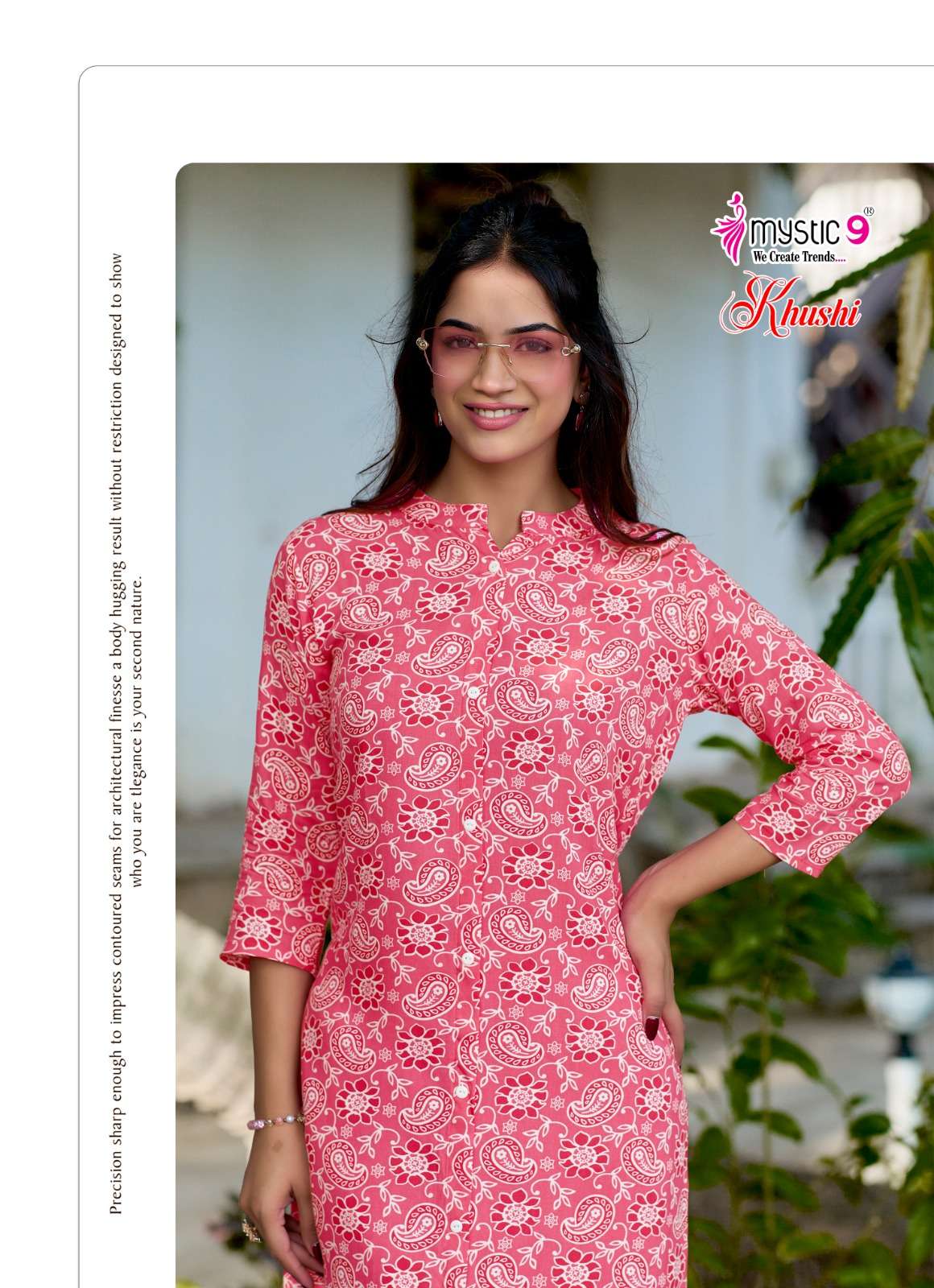 MYSTIC 9 KHUSHI VOL 9 HEAVY VISCOSE PRINT CO ORD SET CATALOGUE WESTERN OFFICE INDIA SHOP